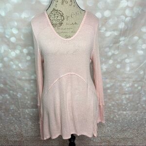 𝅺ABSOLUTELY Famous Waffle Knit Top Peach Large